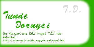 tunde dornyei business card